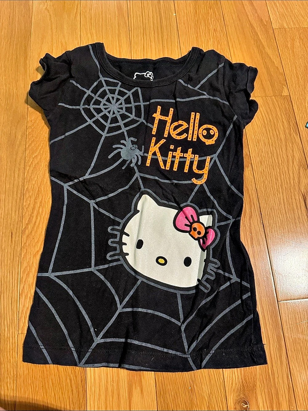 Sanrio Hello Kitty Spiderweb Graphic Tee Girls Small